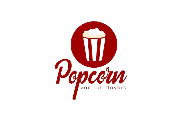 Vettore illustrazione vettoriale dell'icona del logo popcorn