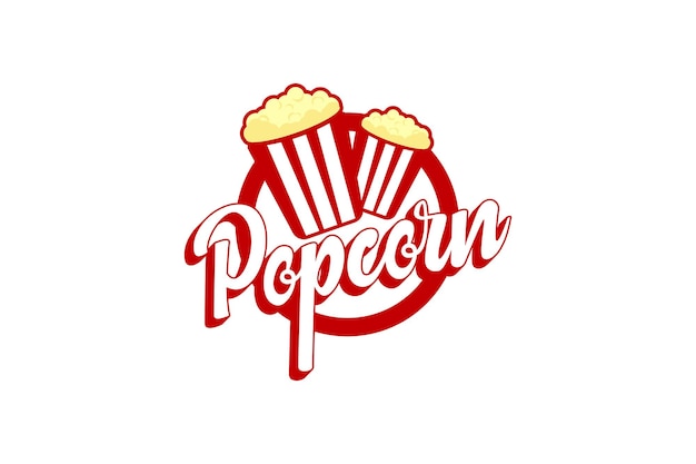 Vector popcorn logo vector icoon illustratie
