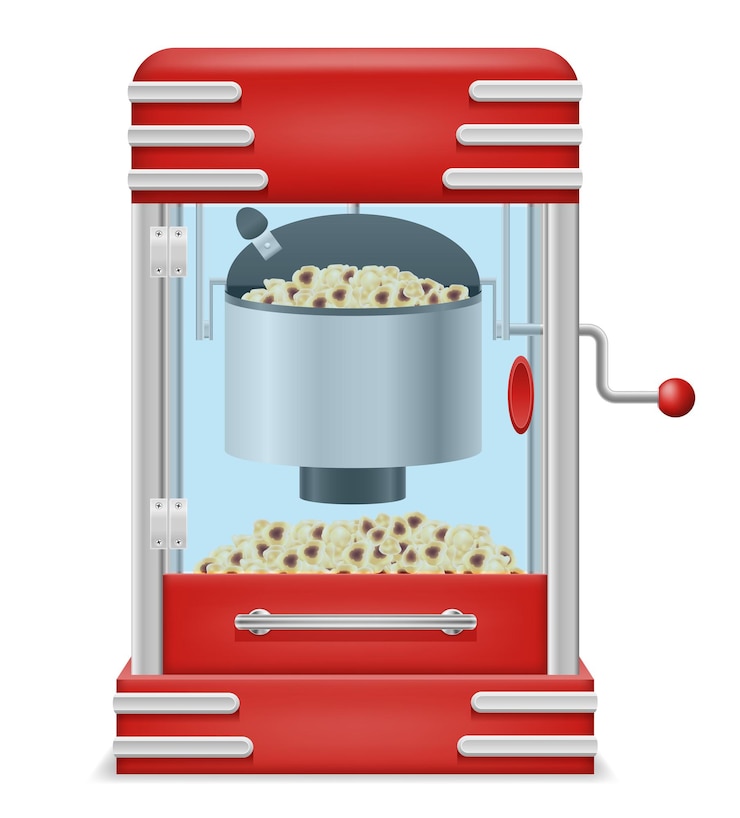 Vector popcorn maakmachine zoete snack vector illustratie