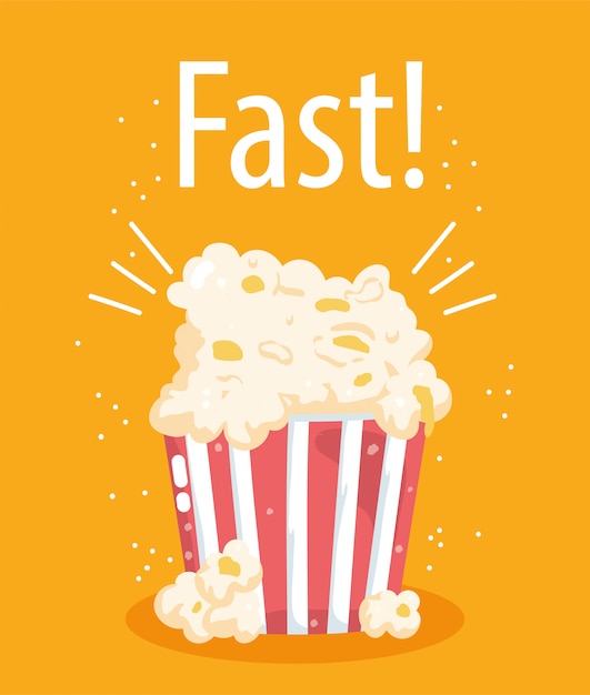 Vector popcorn-menu met fastfood