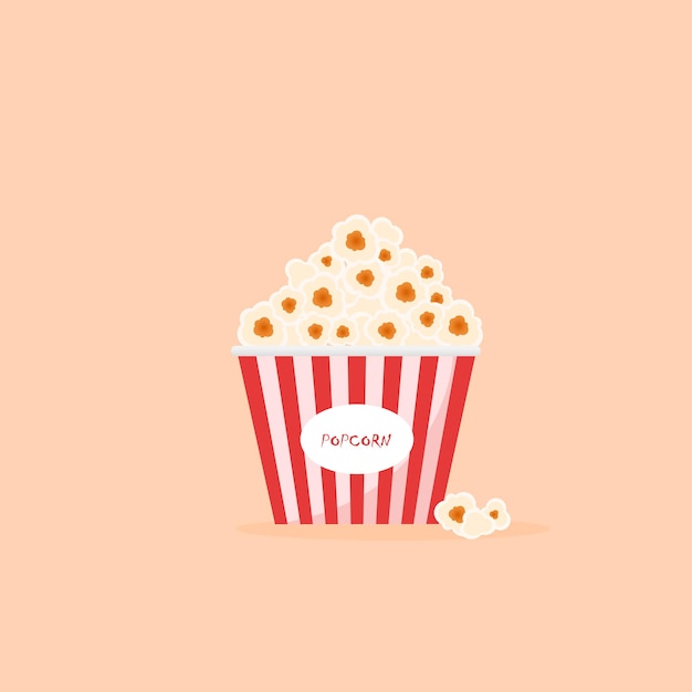 Vector popcorn mini cup cinemared and whitevector illustration