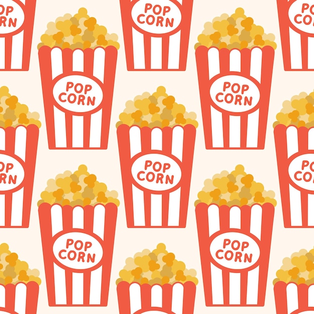 Popcorn.  seamless vector pattern