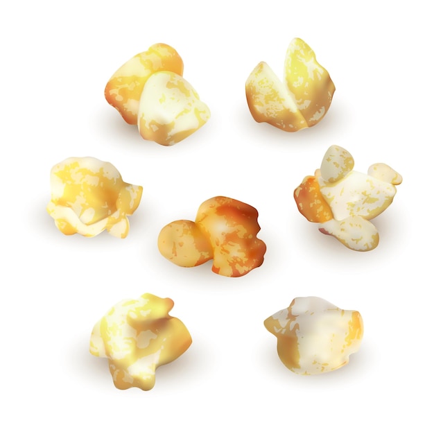 Popcorn set isolated on white background vector EPS 10 illustration