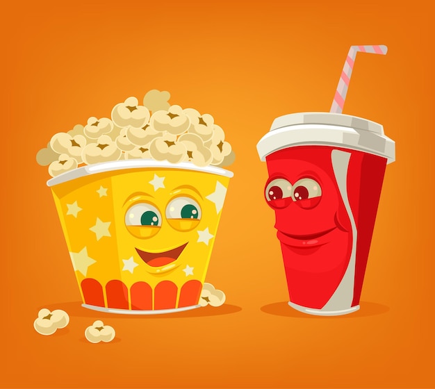 Popcorn and soda characters best friends