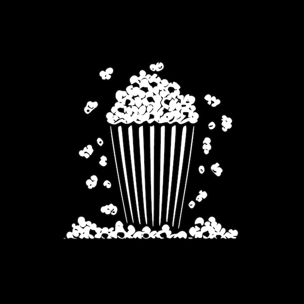 Vector popcorn zwart-wit geïsoleerd pictogram vector illustratie