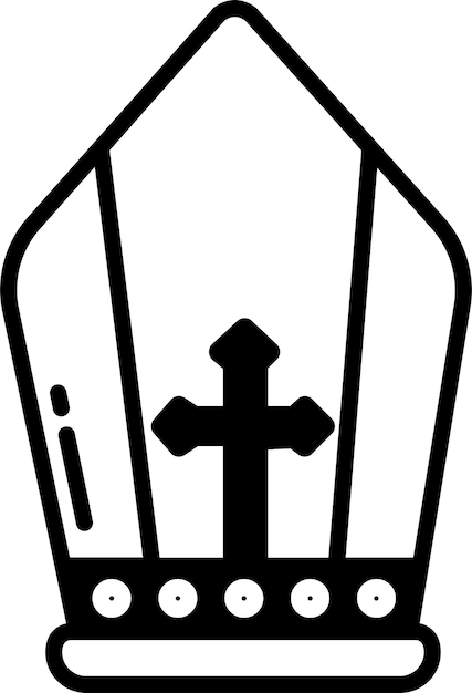 Vector pope glyph and line vector illustration