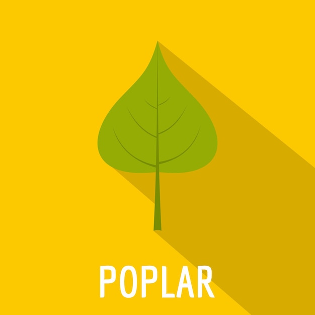 Poplar leaf icon flat illustration of poplar leaf vector icon for web