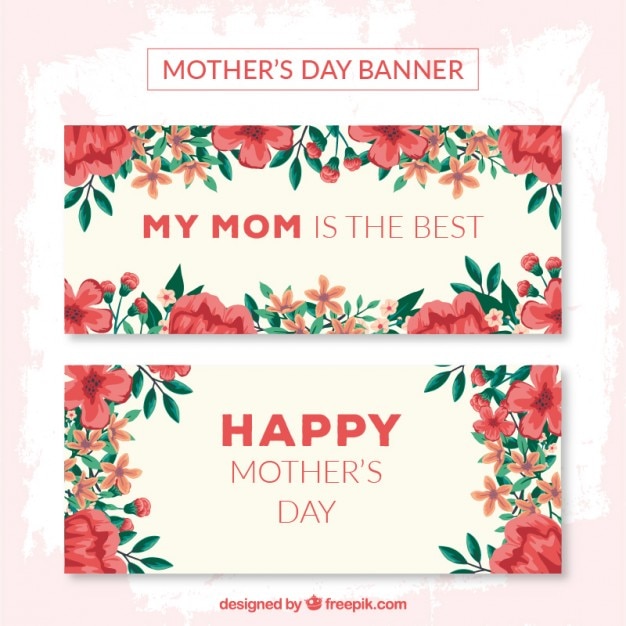 Poppies mother's day banners