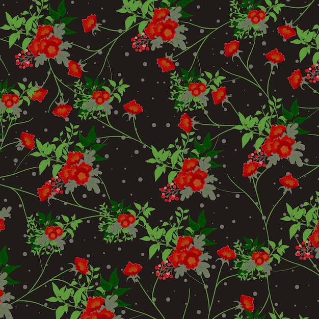 Vector poppy flower pattern