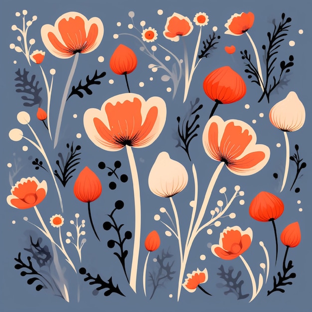 Vector poppy pattern