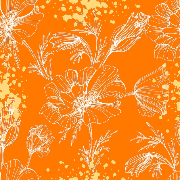 Poppy seamless pattern