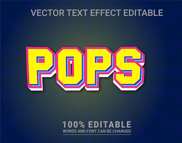 Pops text effect editable