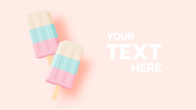 Popsicle and ice cream for summer season