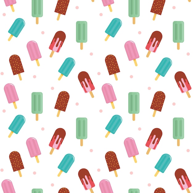 팝시클 아이스크림 터 (Seamless Pattern)