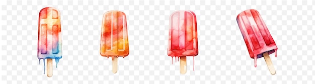 Popsicle ijs waterverf geïsoleerde grafische doorzichtige