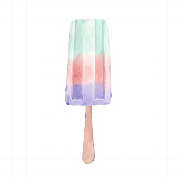 Popsicle painted in watercolor