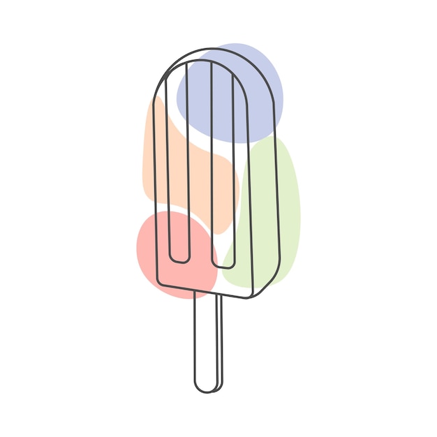 Popsicle Simple Line Art illustration logo