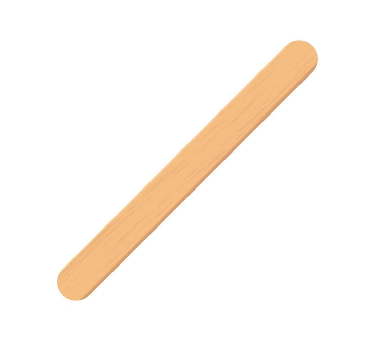Vector popsicle stick wooden element for holding ice cream tongue depressor for throat medical examination isolated realistic vector illustration on white background