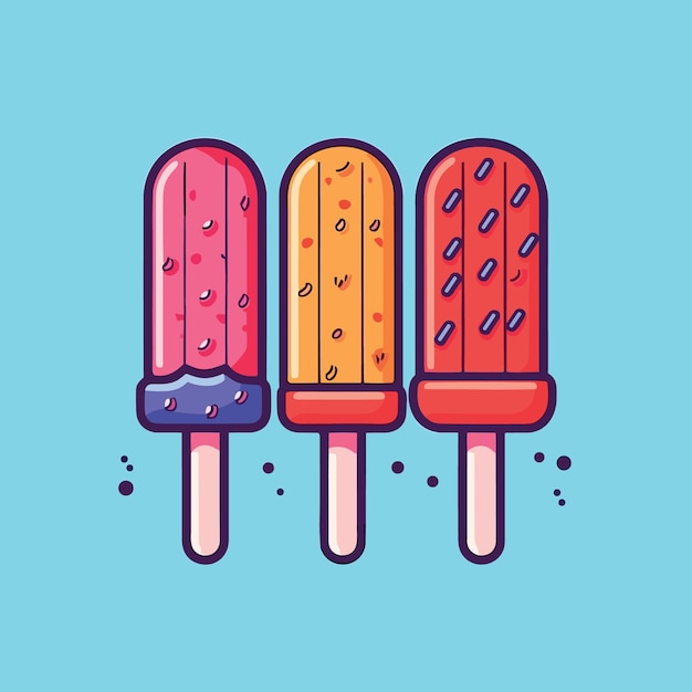 popsicles ijs zomer illustratie