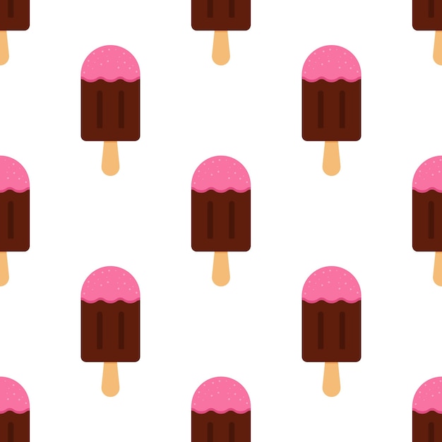 Popsicles Seamless pattern on white background