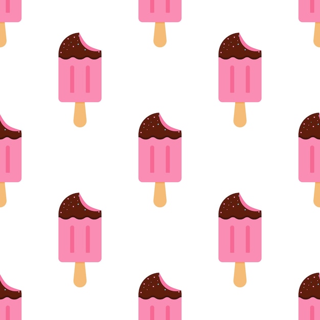 Popsicles Seamless pattern on white background