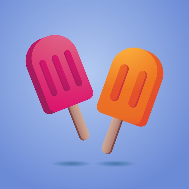 Vector popsilce cartoon vector illustration ice cream icon element