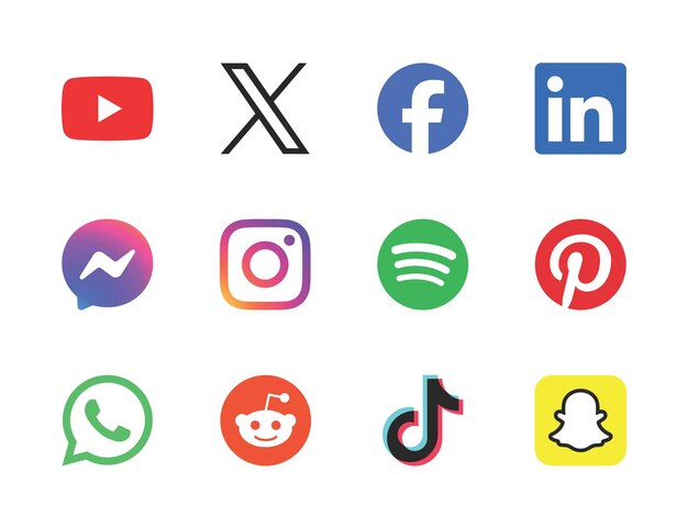 Vector populaire iconen op sociale media