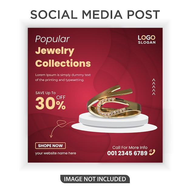 Populaire sieraden advertenties banner social media post