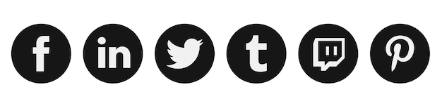 Populaire social media logo-collectie. Facebook, TikTok, instagram, twitter, youtube.