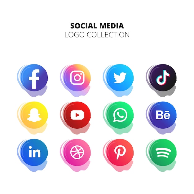 Populaire social media logo-collectie