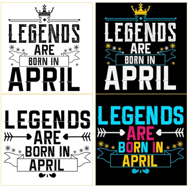 Vector populaire uitdrukking legends zijn geboren in, legends are born citeert t-shirtontwerpen