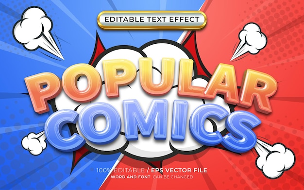 Popular Comics 3D Editable Text Effect