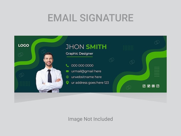 Vector popular email signature design template. easy customizable email signature design layout.