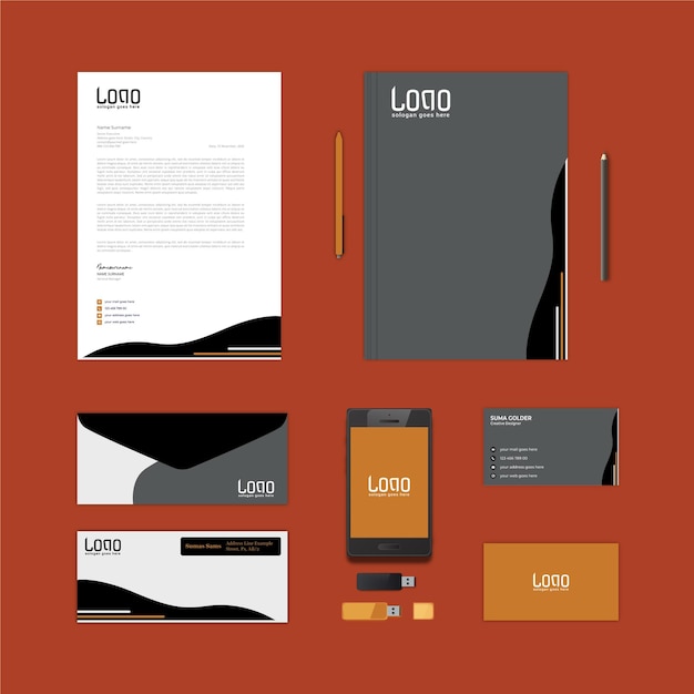 Popular promotional mockup branding business set