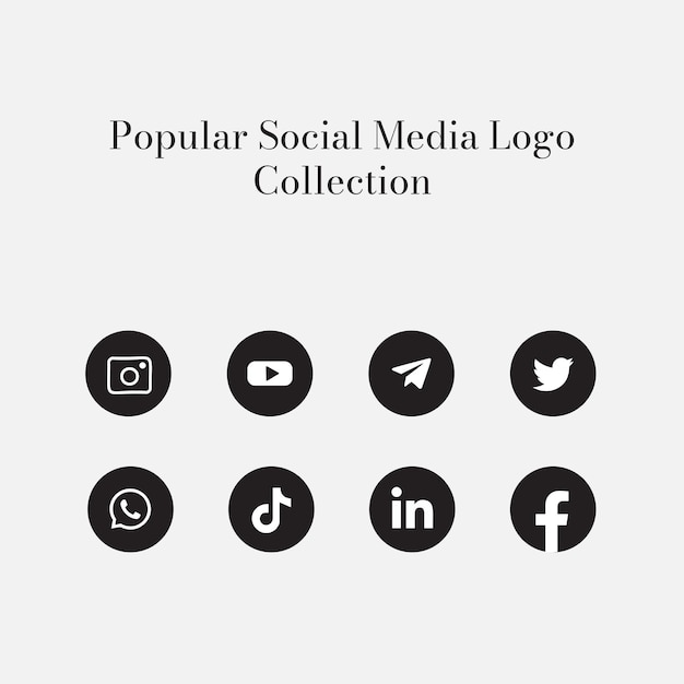 Popular social media icon collection