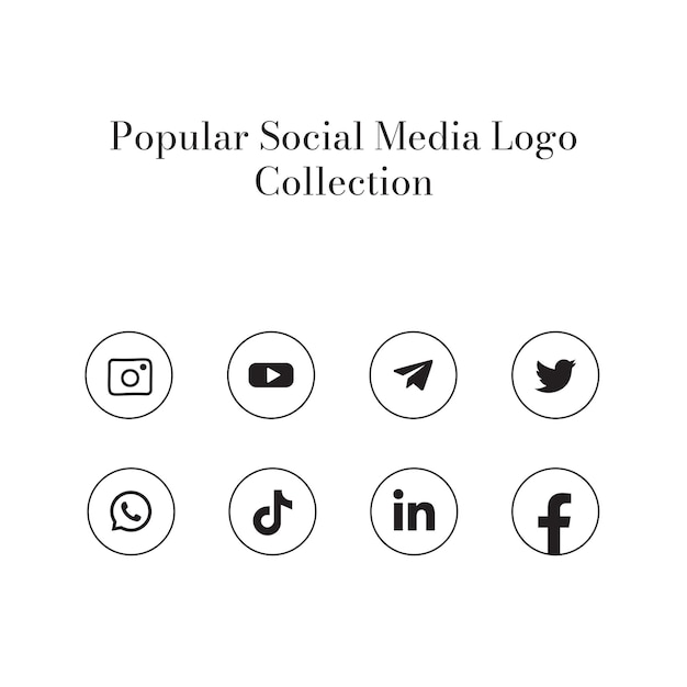 Vector popular social media icon collection