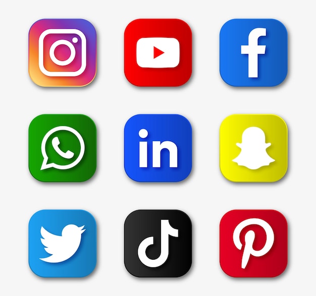 Vector popular social media icons