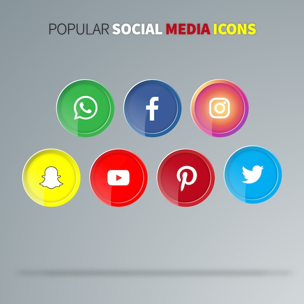 Vector popular social media icons