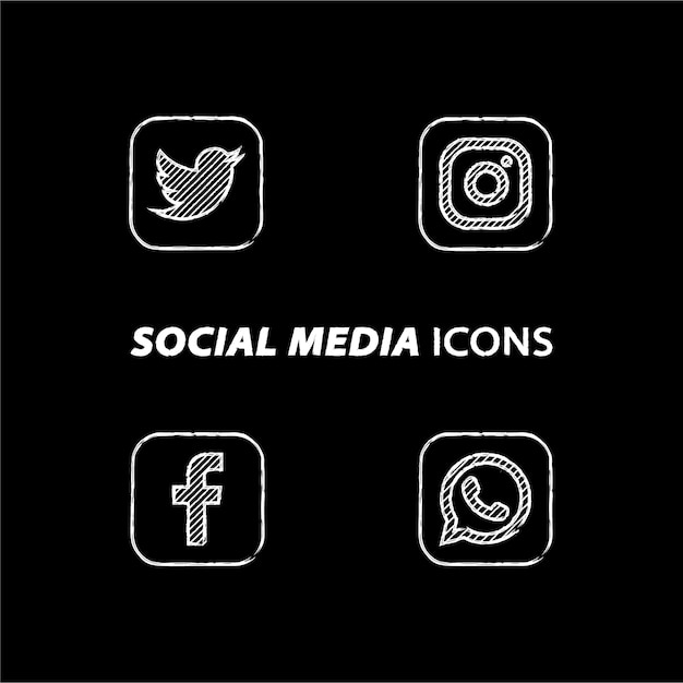 Vector popular social media icons