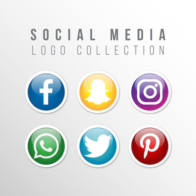 Vector popular social media logo collection