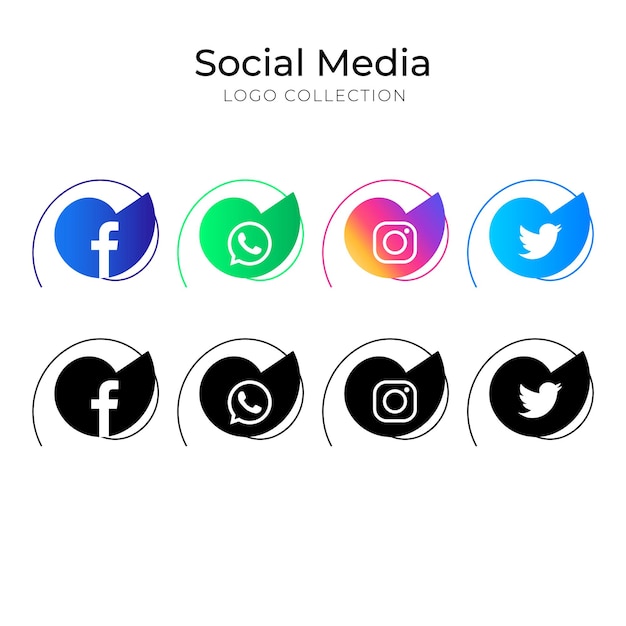 Raccolta di logo social media popolare