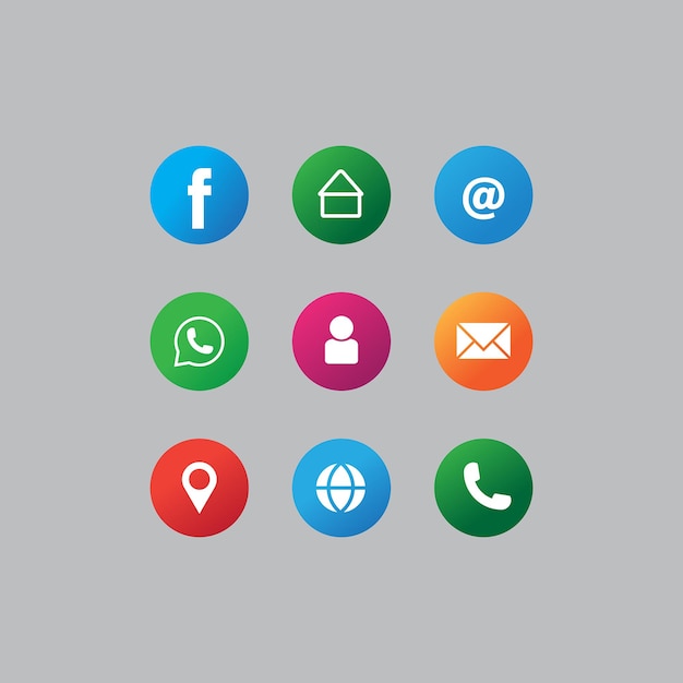 Вектор Набор популярных логотипов и иконок для социальных сетей
