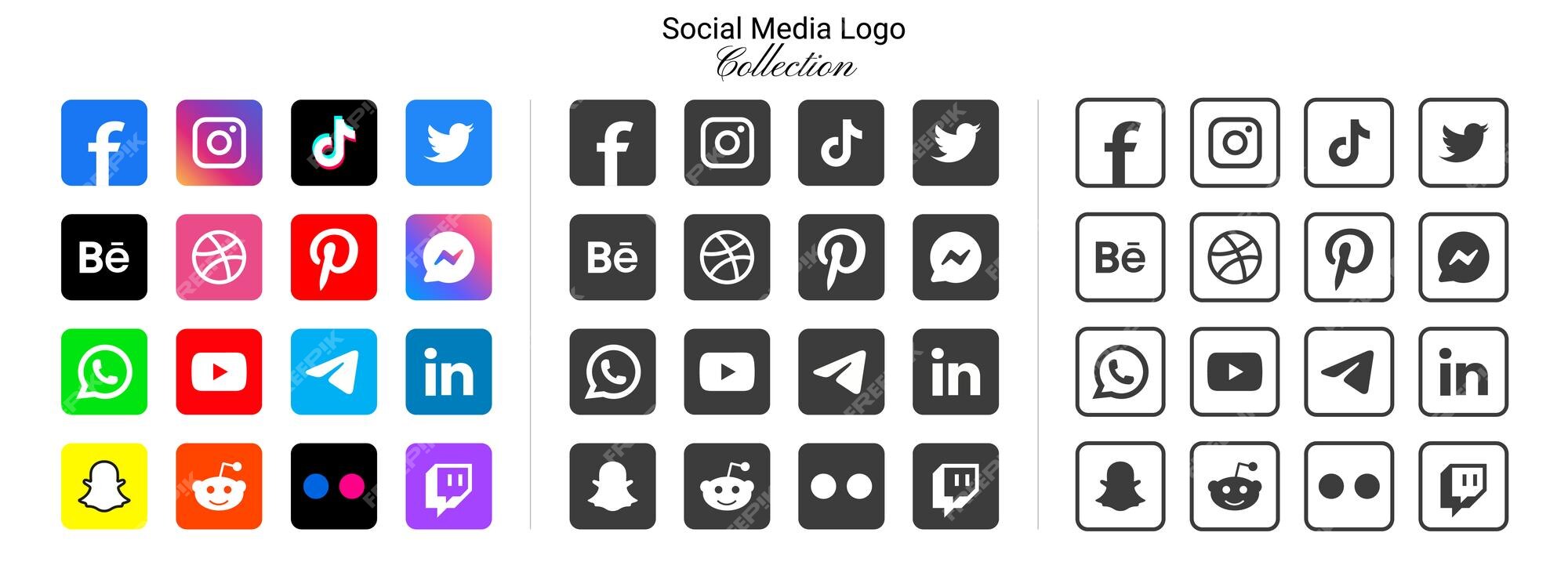 Premium Vector  Facebook, instagram and tiktok icon