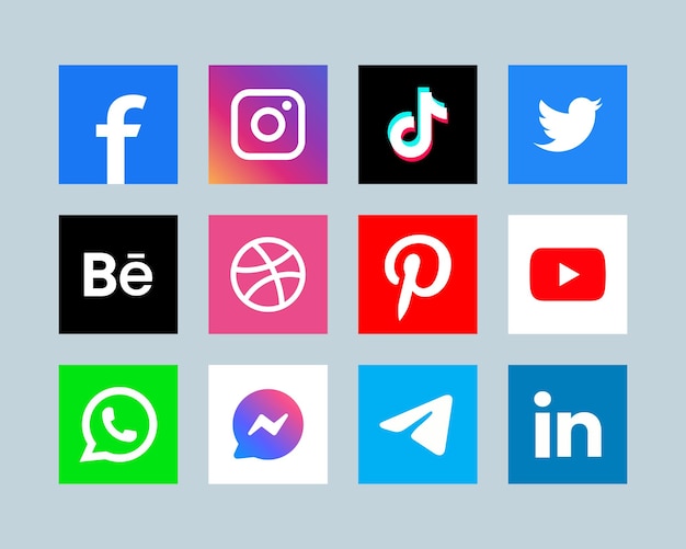 Popular social network logo icons