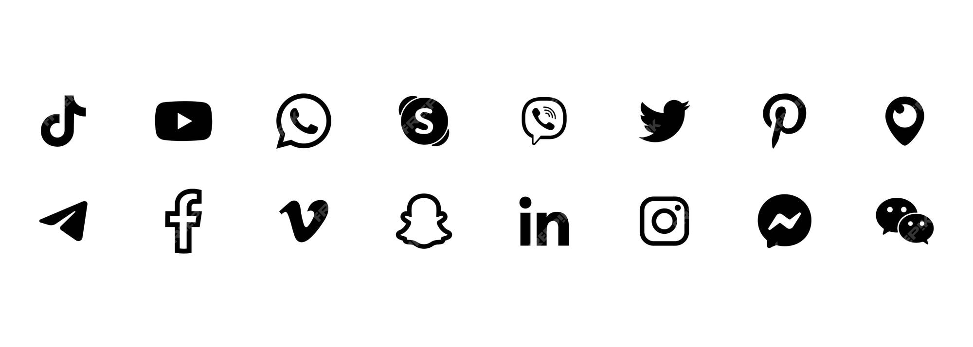 Popular social network logo. social network sign. flat social ...
