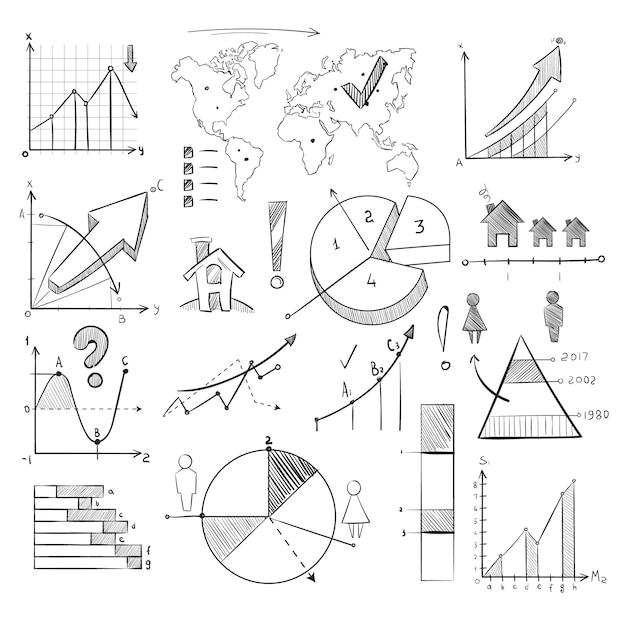 Vector populatie demografie doodle