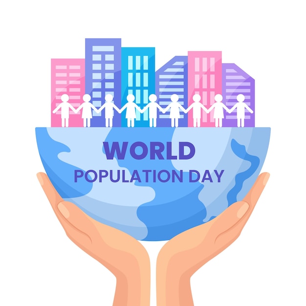 Population day background illustration design template