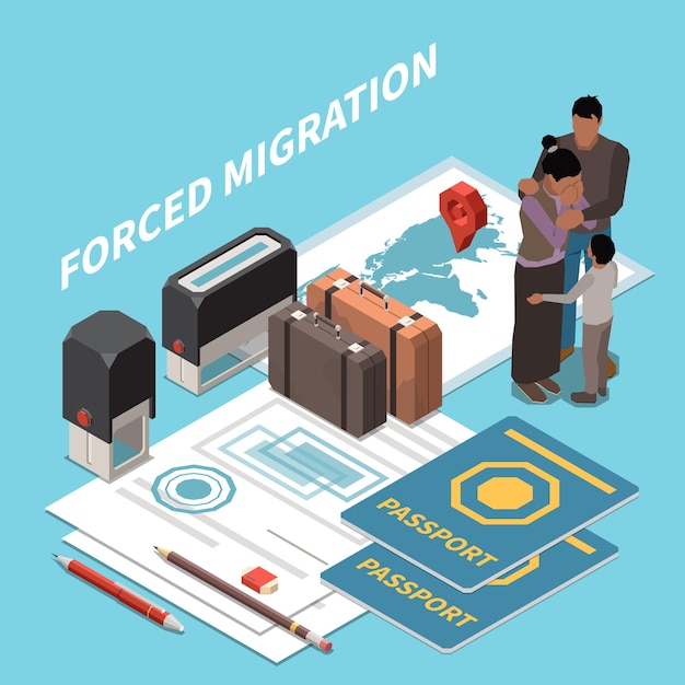 Population mobility migration displacement isometric composition