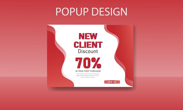 Vector popup banner design template