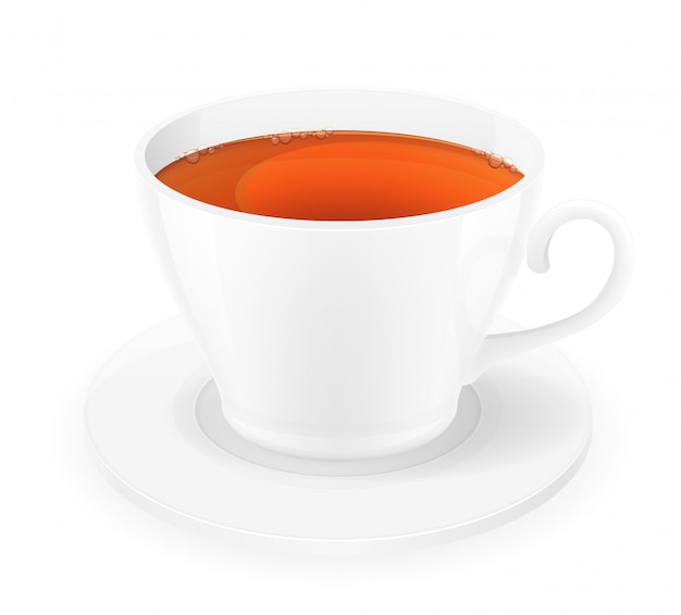 Vector porcelain cup of tea vector illustration